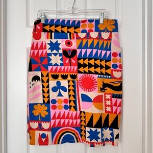 Congdon Print Nooworks Wiggle Skirt XL EUC Jersey Pencil Skirt Plus Size